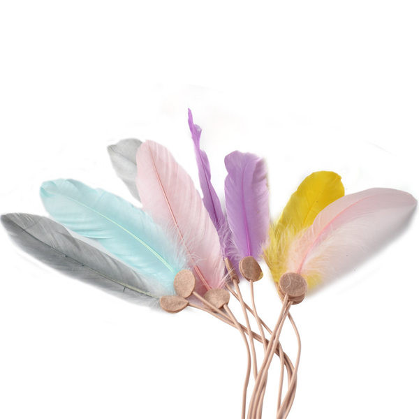 Kaķu rotaļu makšķere ar spalvām