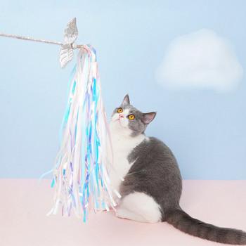Μπαστούνι παιχνίδι γάτας με χρωματιστές κορδέλες