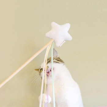 Котешка играчка -дървена пръчка със звезда