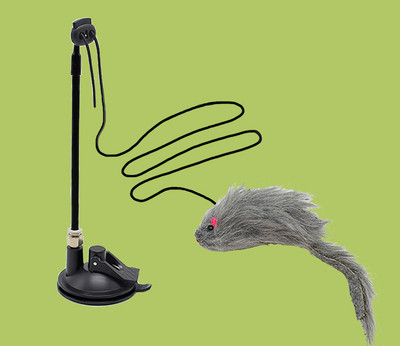 Undiță de pescuit tip jucărie pentru pisici autoadezive