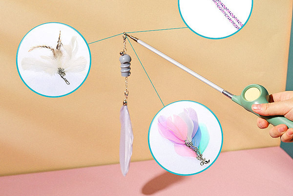 Plastikinė žaislinė meškerė katėms