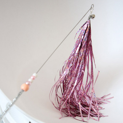 Undiță de pescuit jucărie pisică cu ciucuri