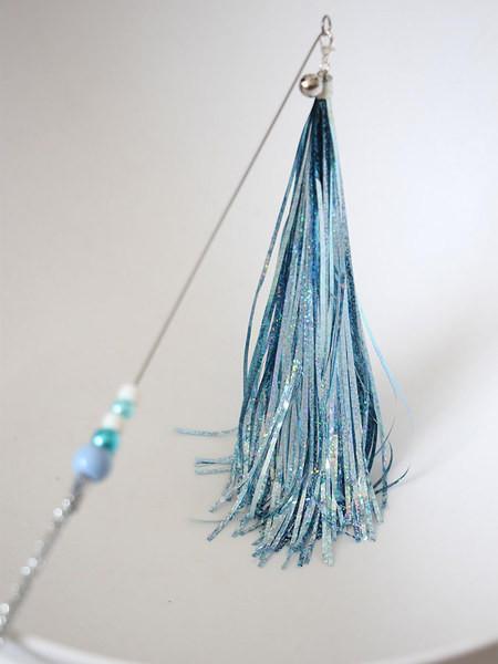 Undiță de pescuit jucărie pisică cu ciucuri