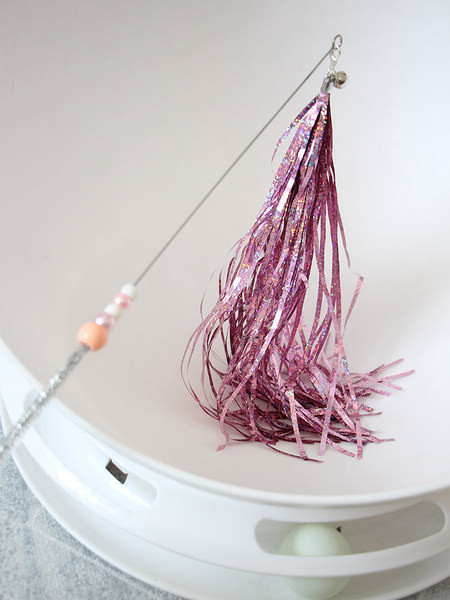 Undiță de pescuit jucărie pisică cu ciucuri