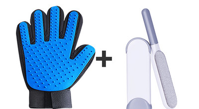 Mănușă textilă cu cauciuc pentru pieptănarea unei pisici