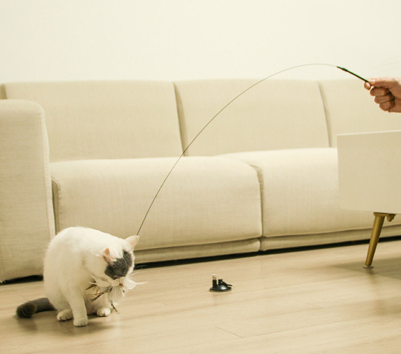 Mačka igračka štap za pecanje s privjeskom od perja