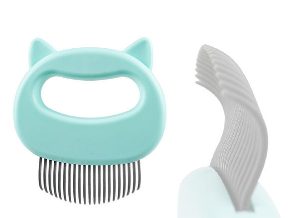 Kolmes värvitoonis plastikkamm kassidele