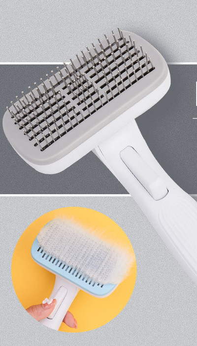 Kaķu ķemmes birste ar vieglas tīrīšanas funkciju
