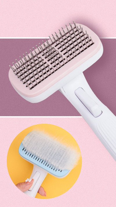 Kaķu ķemmes birste ar vieglas tīrīšanas funkciju