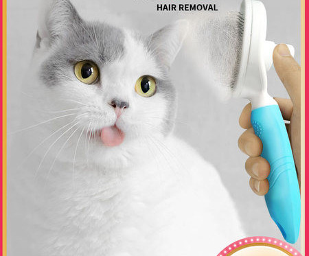 Kačių šepetys su mygtuku lengvam valymui