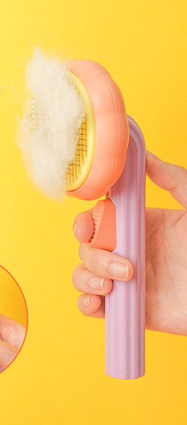 Perie din plastic pentru pisici cu funcție de curățare ușoară