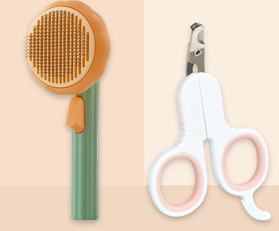 Perie din plastic pentru pisici cu funcție de curățare ușoară