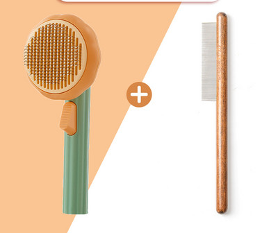 Perie din plastic pentru pisici cu funcție de curățare ușoară