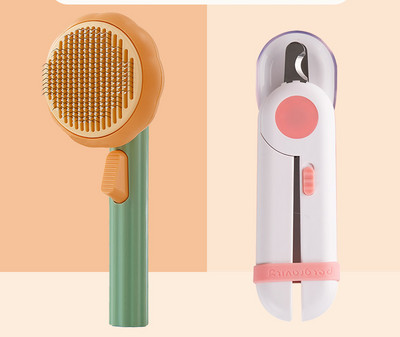 Perie din plastic pentru pisici cu funcție de curățare ușoară