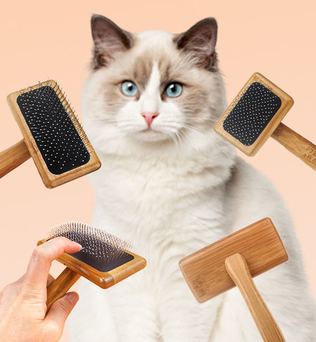 Perie din lemn pentru îndepărtarea părului în trei dimensiuni