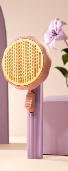 Perie pentru pisici cu buton pentru curatare usoara