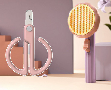 Perie pentru pisici cu buton pentru curatare usoara