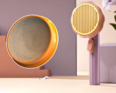 Perie pentru pisici cu buton pentru curatare usoara