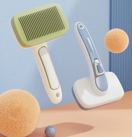 Perie pentru pieptănarea părului și un nasture pentru curățare ușoară