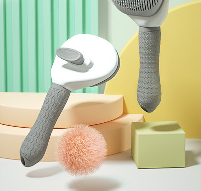 Perie pentru îndepărtarea părului în două modele pentru pisici