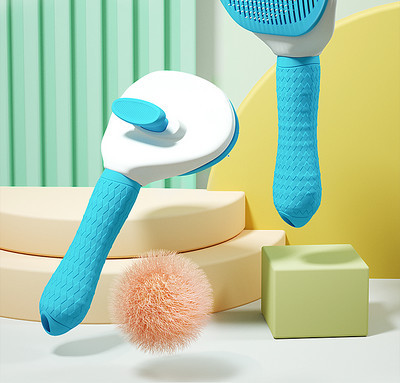 Perie pentru îndepărtarea părului în două modele pentru pisici