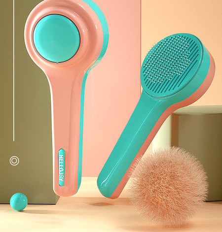 Perie pentru îndepărtarea părului în două modele pentru pisici