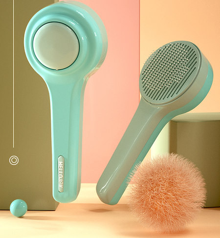 Perie pentru îndepărtarea părului în două modele pentru pisici