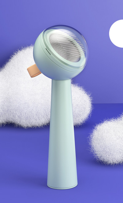 Perie rotunda din plastic pentru blana de pisica