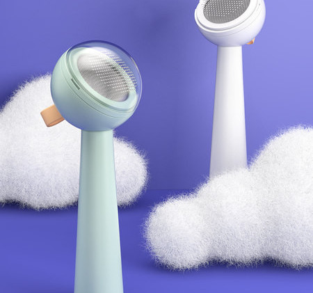 Perie rotunda din plastic pentru blana de pisica