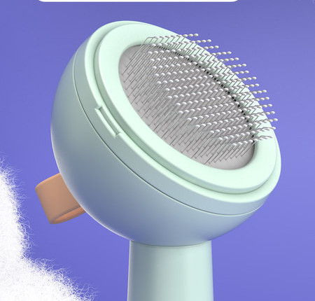 Perie rotunda din plastic pentru blana de pisica