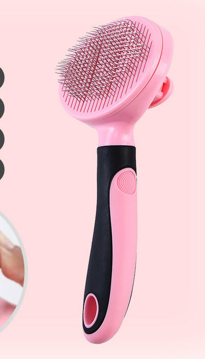 Perie din plastic pentru păr de pisică cu funcție de curățare ușoară