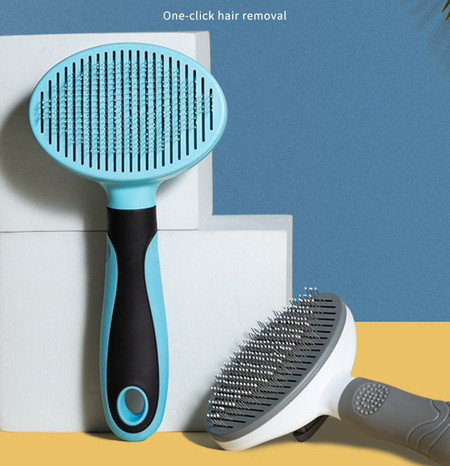 Perie din plastic pentru păr de pisică cu funcție de curățare ușoară