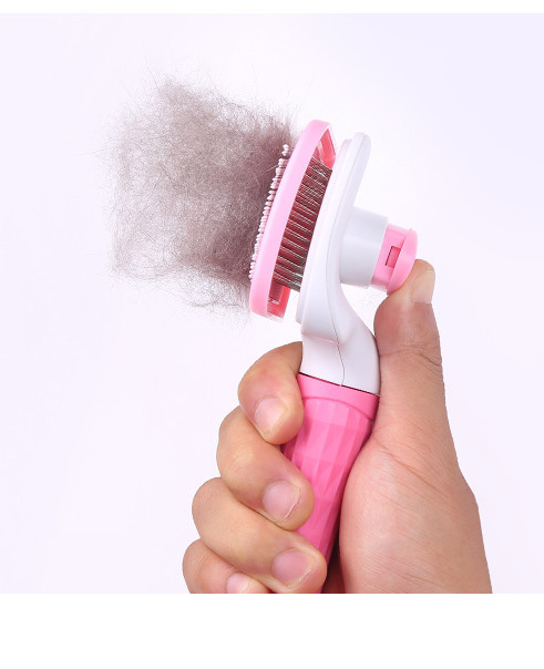 Perie de par cu buton de indepartare pentru pisici