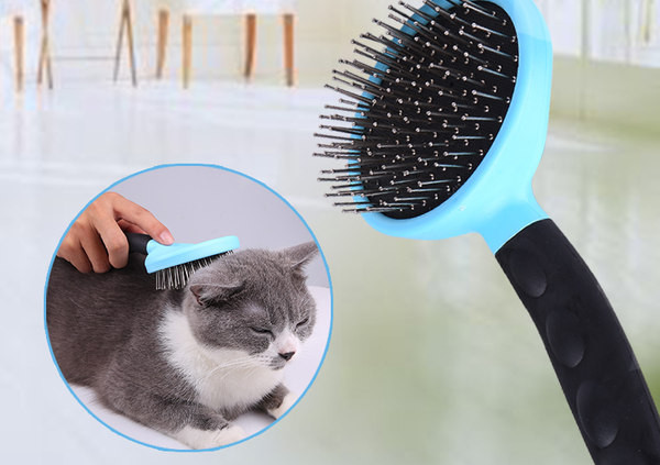 Στρογγυλή πλαστική βούρτσα γάτας