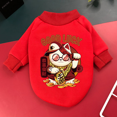 Imbracaminte de toamna-iarna pentru caini cu imprimeu color