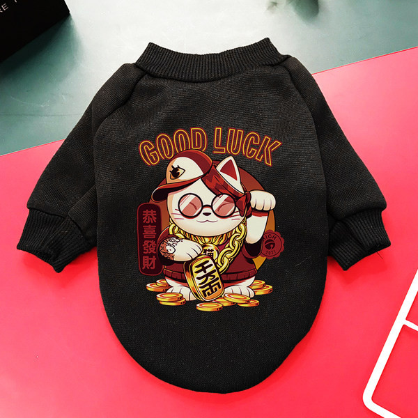 Imbracaminte de toamna-iarna pentru caini cu imprimeu color