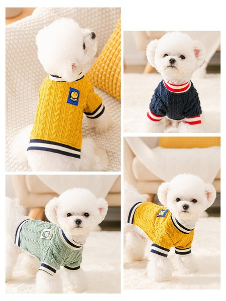 Pulover tricotat toamna-iarna cu emblema pentru caini