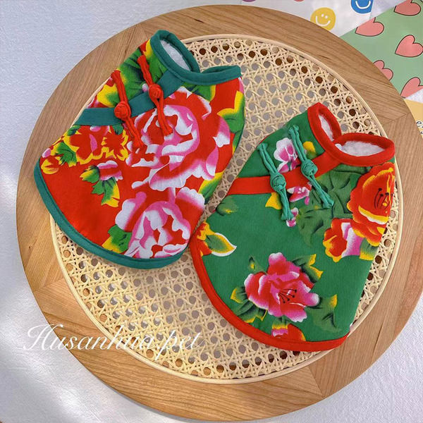 Vestă pentru câini cu model floral