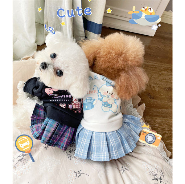 Rochie moderna in carouri pentru caini