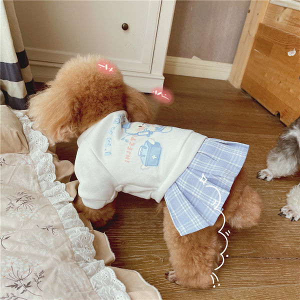 Rochie moderna in carouri pentru caini