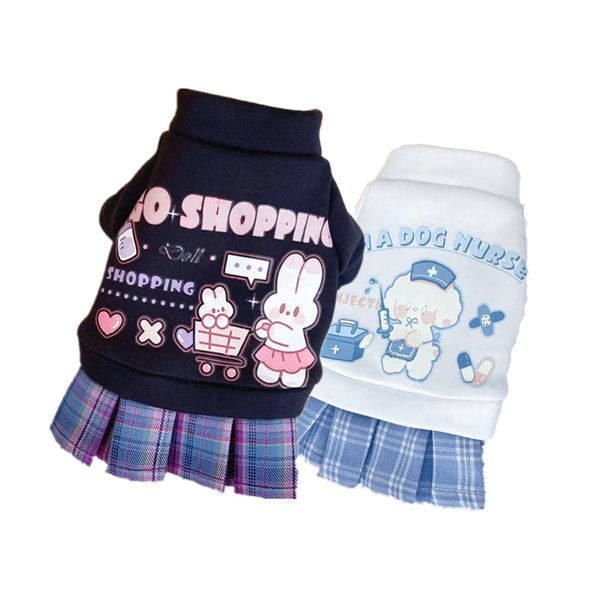 Rochie moderna in carouri pentru caini