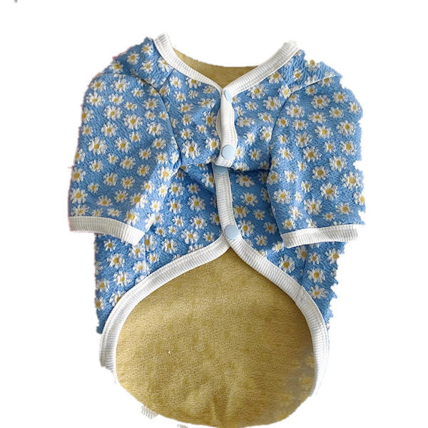 Vesta textila cu model floral pentru caini