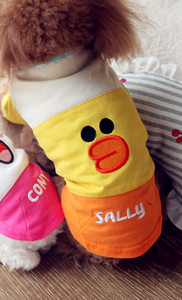 Bluză pentru câini cu aplicație colorată și broderie