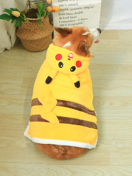 Halat de baie cu gluga pentru caini in doua culori