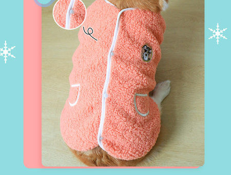 Vesta cu nasturi si broderie pentru caini