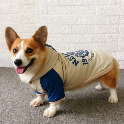 Βαμβακερό μπουφάν για σκύλους με απλικέ και κουκούλα