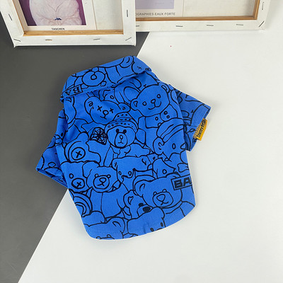 Cămașă pentru câini în albastru și galben