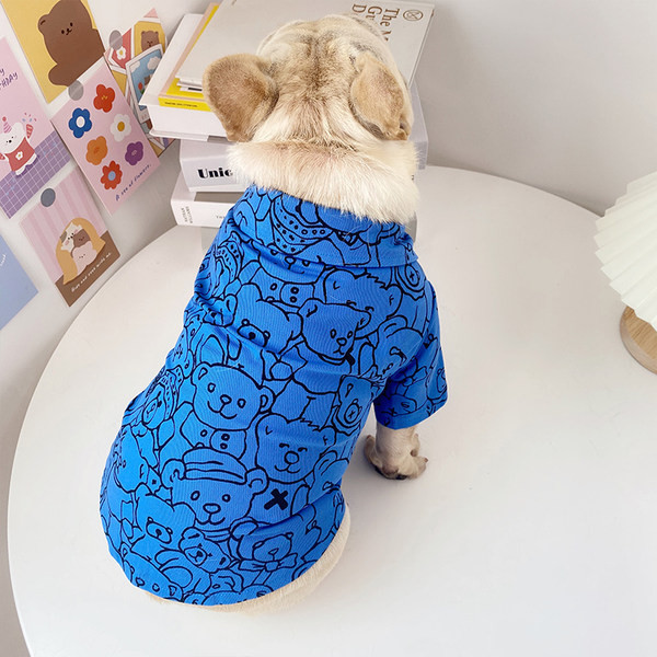 Cămașă pentru câini în albastru și galben