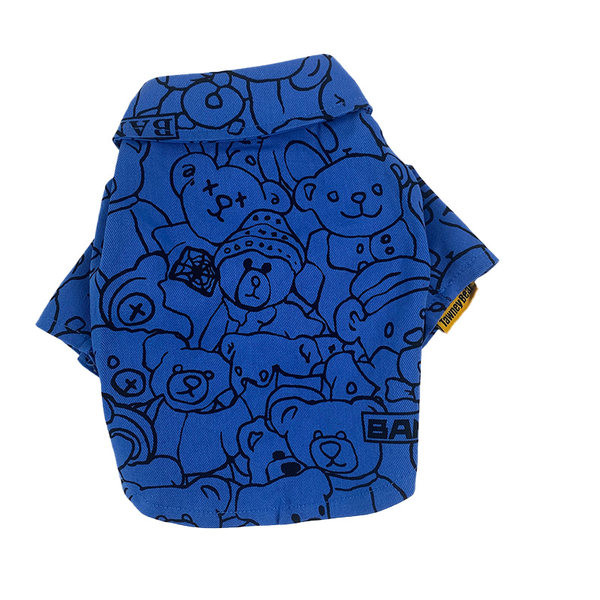 Cămașă pentru câini în albastru și galben