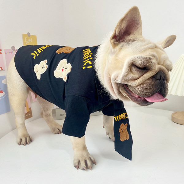 Bluză și cravată cu imprimeu color pentru câini